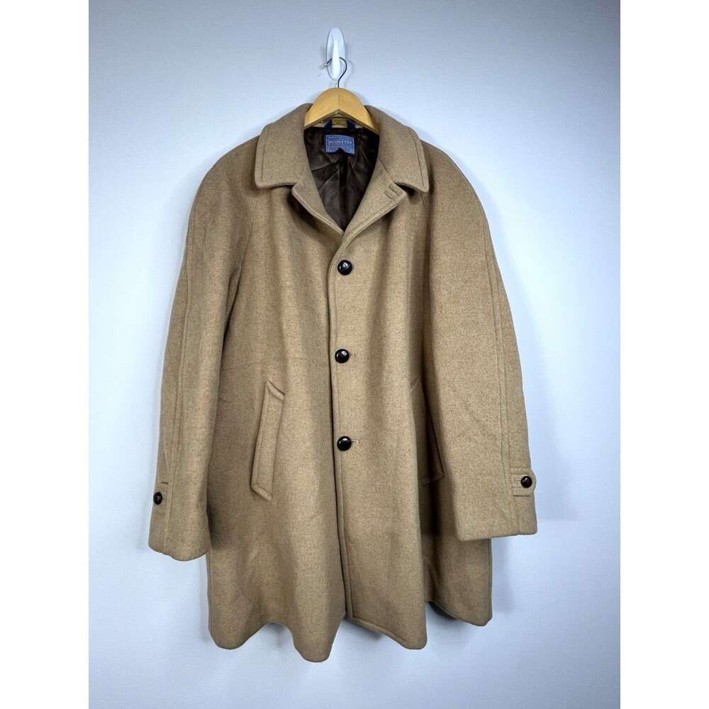 Vtg Pendleton Jacket Mens Sz 48 Brown Lined Button Up Overcoat Outdoors Preppy